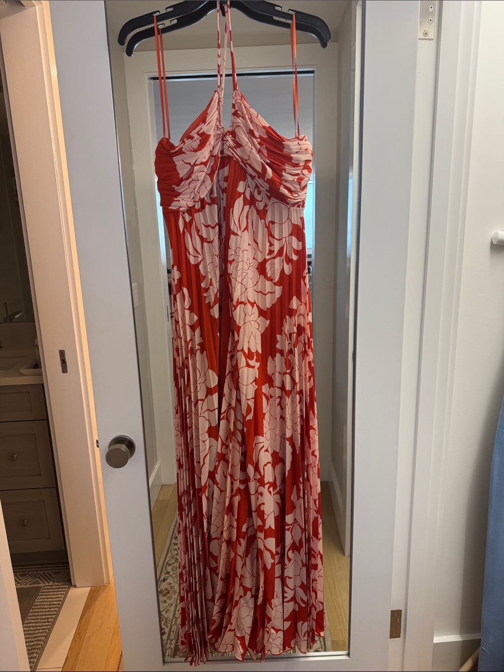 Mango Red And White Floral Maxi Dress